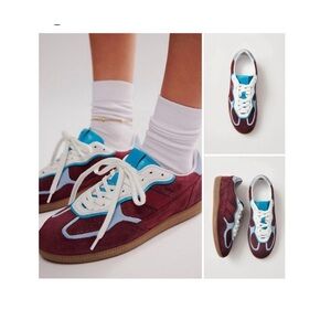 LIKE NEW ALOHAS Tb 490 Rife burgundy leather sneakers